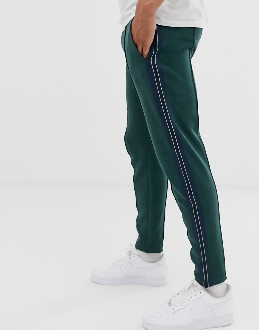 Tom Tailor tapered fit jogger with side stripe in green