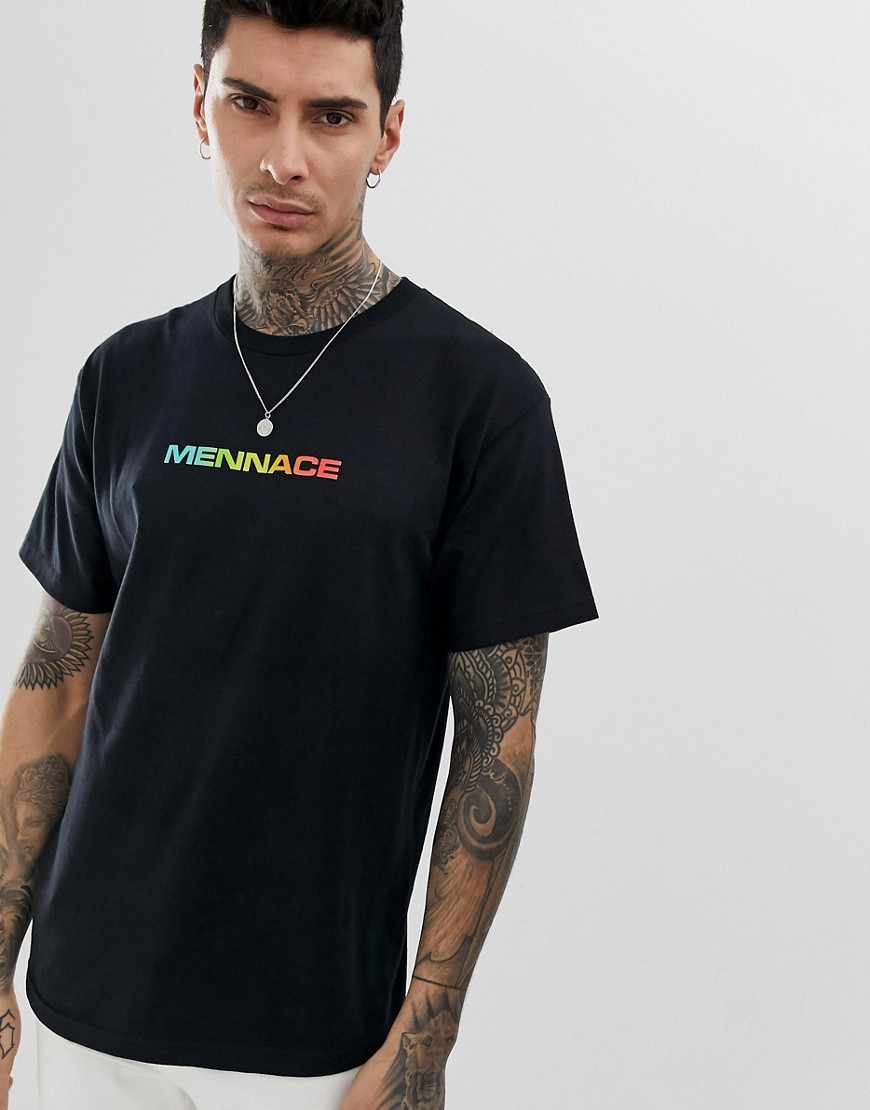Mennace t-shirt with back logo in black