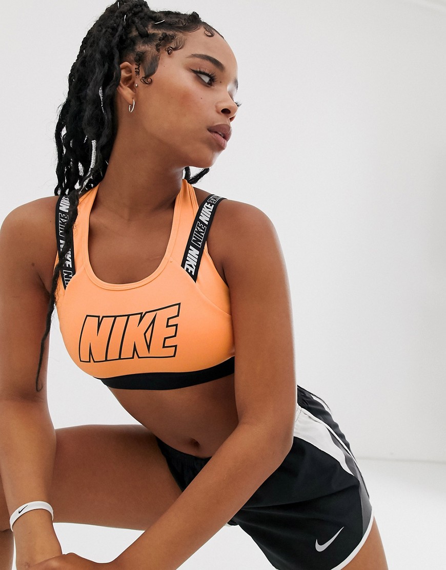 Nike Training double strap bra in orange