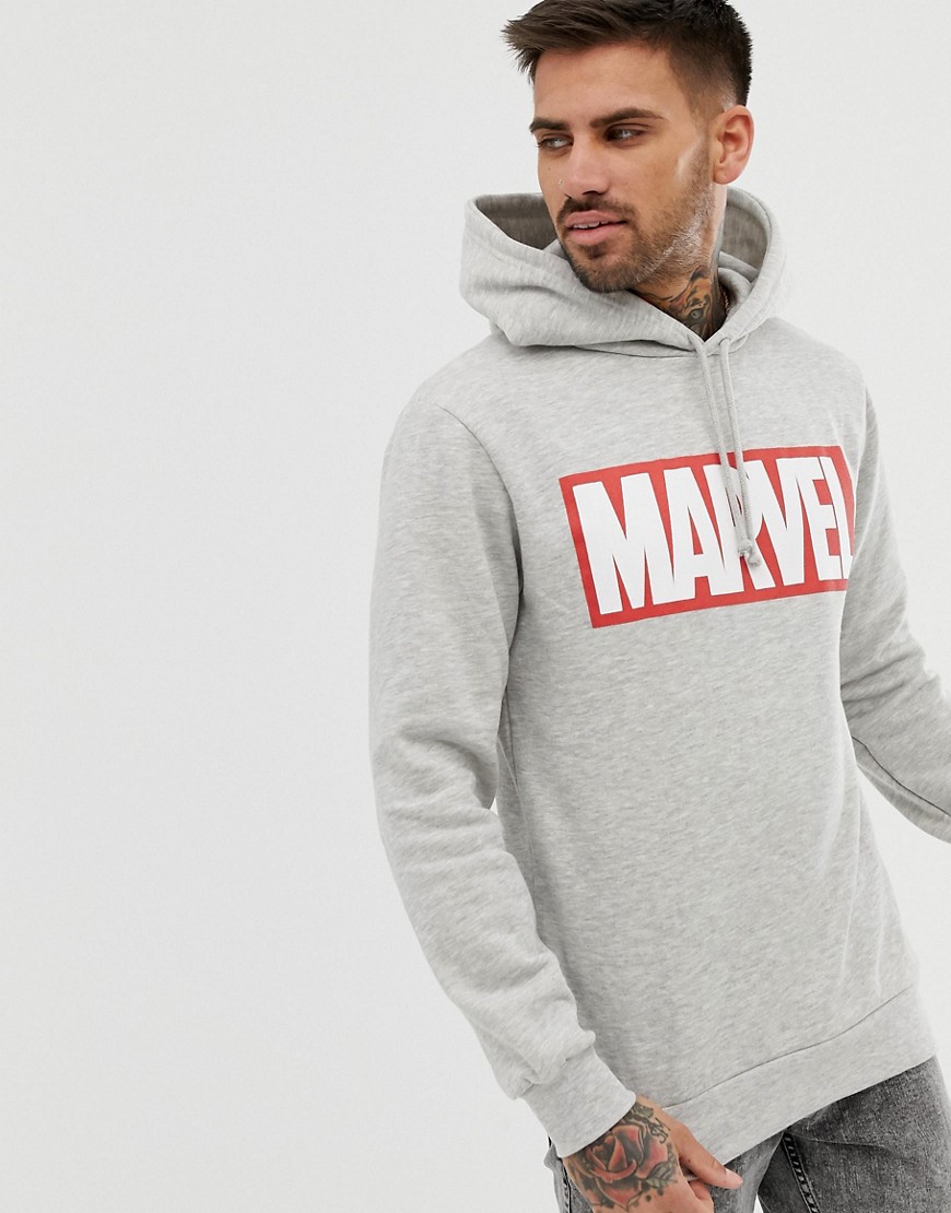 Pull&Bear Marvel hoodie in grey