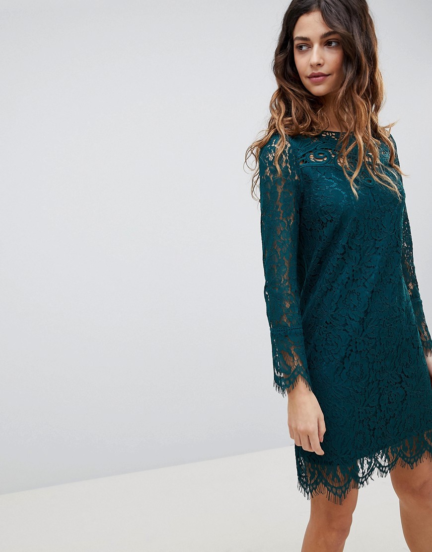 Oasis Lace Shift Dress - Teal