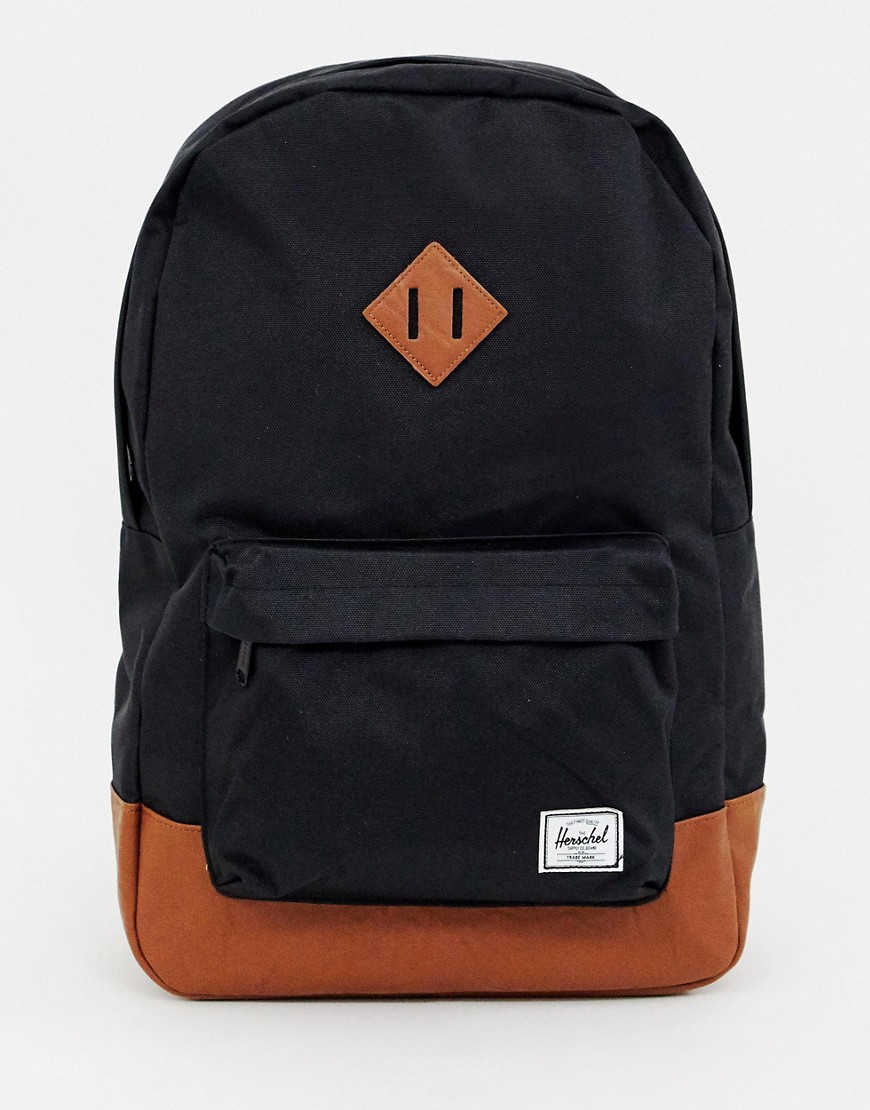 Herschel Supply Co Heritage backpack in black/tan 21.5l - Black