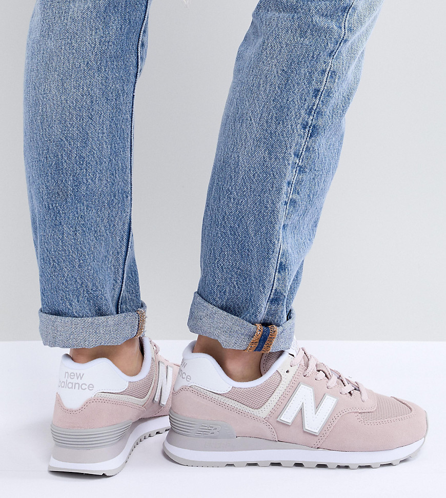 New Balance 574 Suede Trainers In Pink