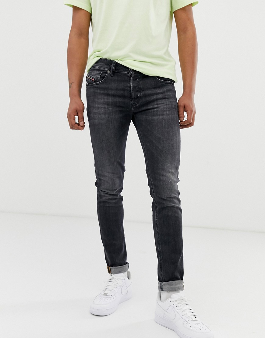 Diesel Sleenker X stretch skinny fit jeans in 084AT washed grey
