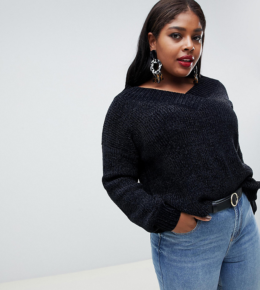 Urban Bliss Plus Chenille Off The Shoulder Knit