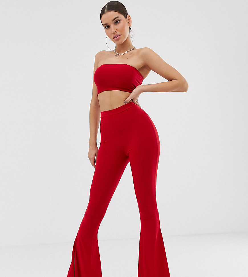 Fashionkilla flared trouser in red
