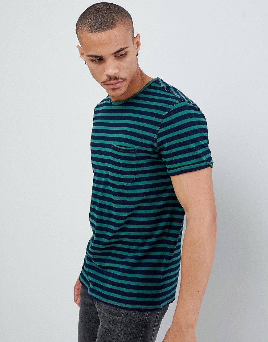 United Colors Of Benetton Striped T-Shirt In Navy - Navy