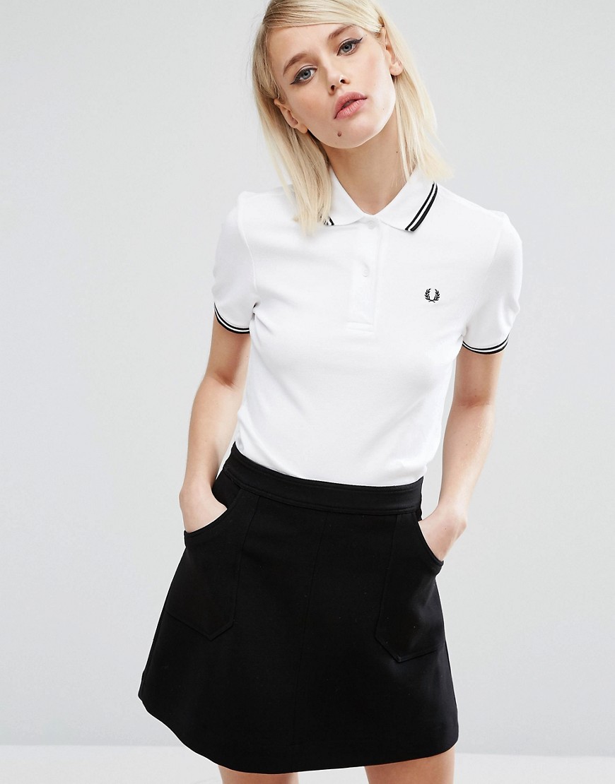 Fred Perry TWIN TIPPED POLO SHIRT - WHITE