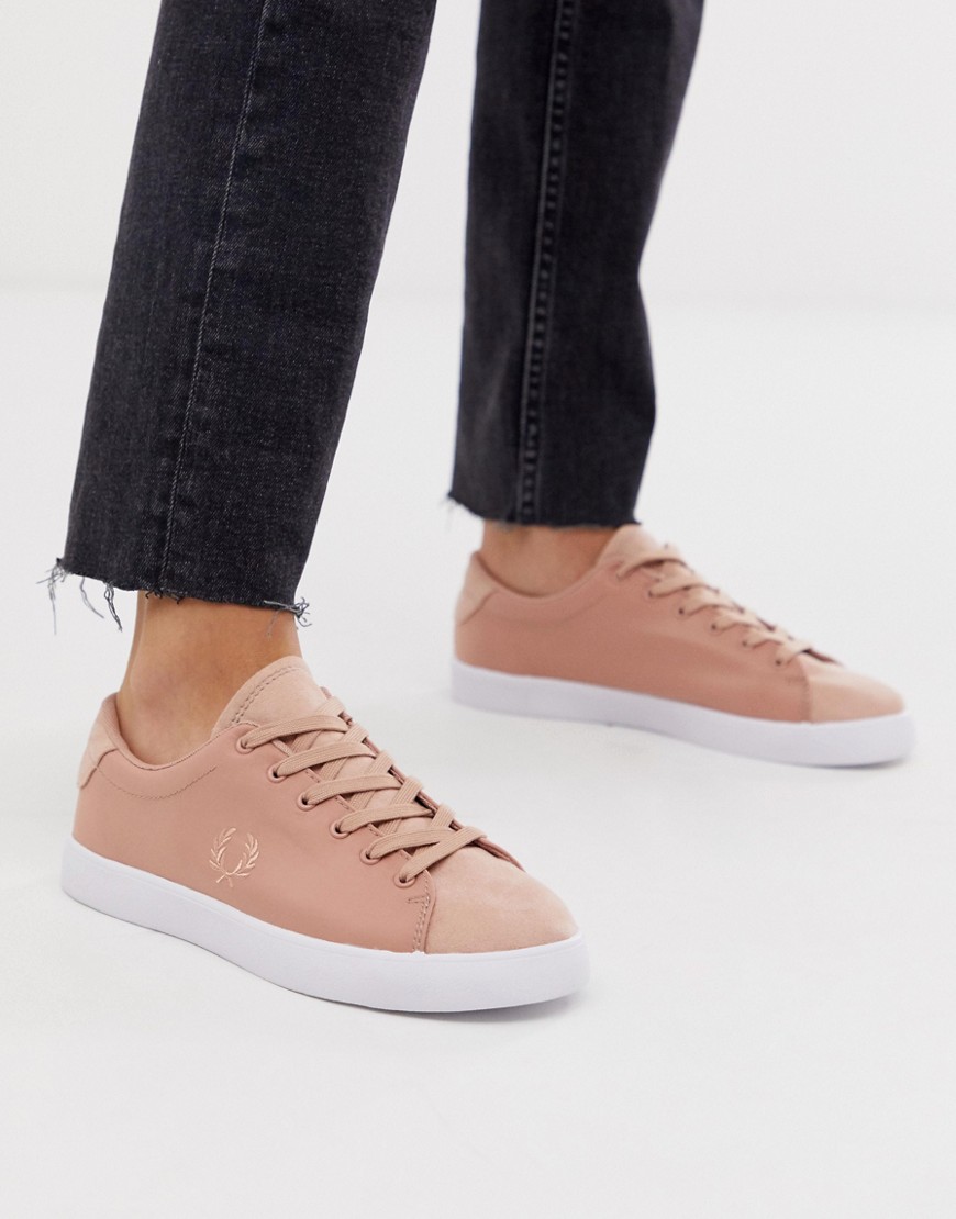 Fred Perry lottie pink trainer with suede toe cap