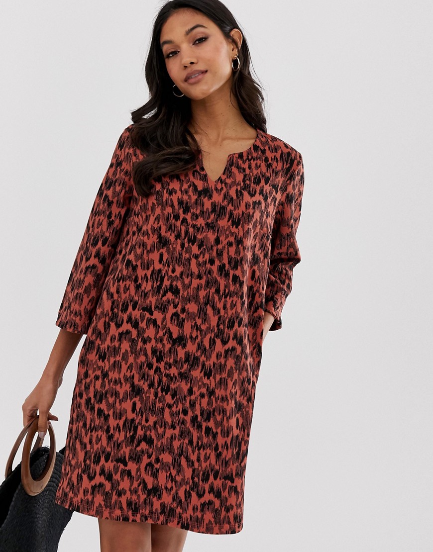Vila leopard print shift dress
