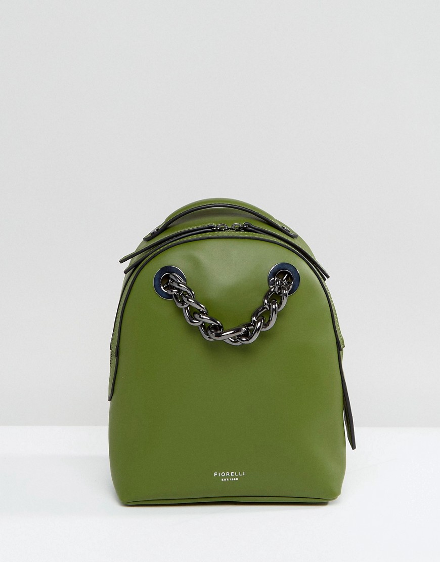 Fiorelli Anouk Mini Backpack in Green With Chain Detail - Green