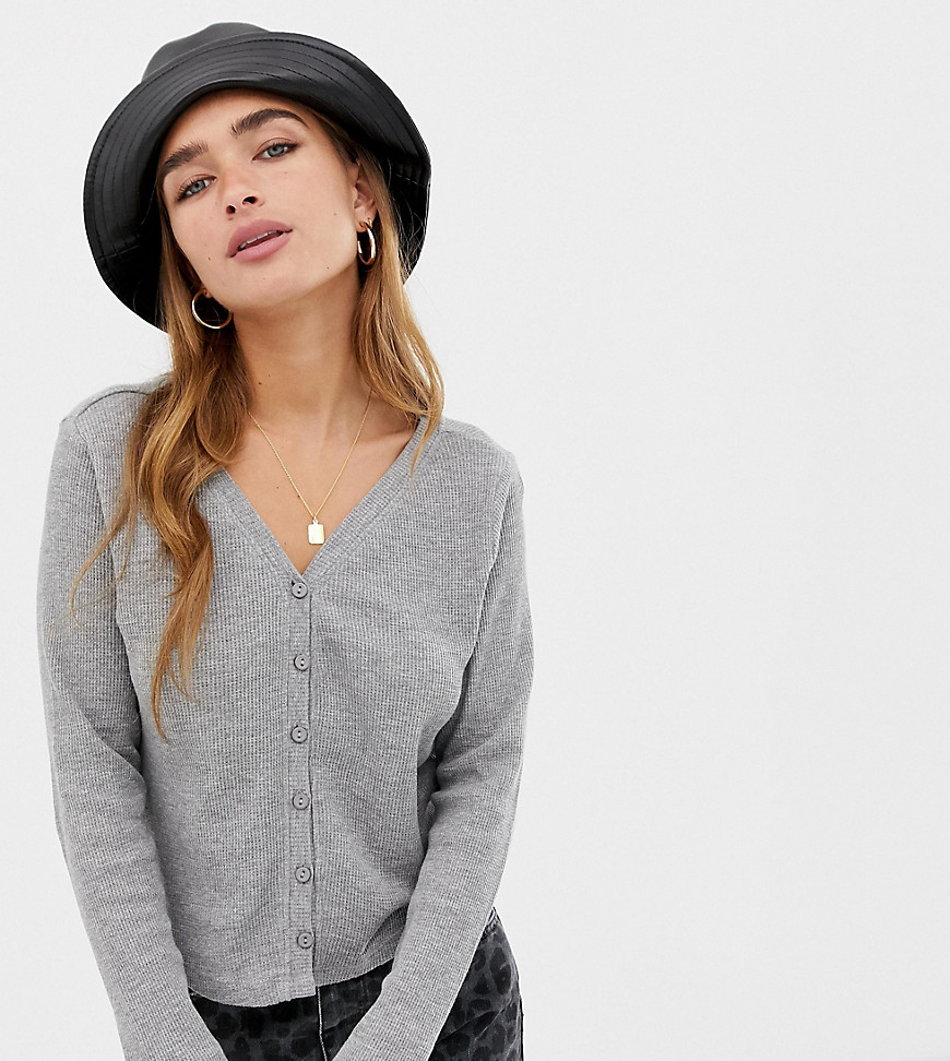 Noisy May Petite textured cropped cardigan