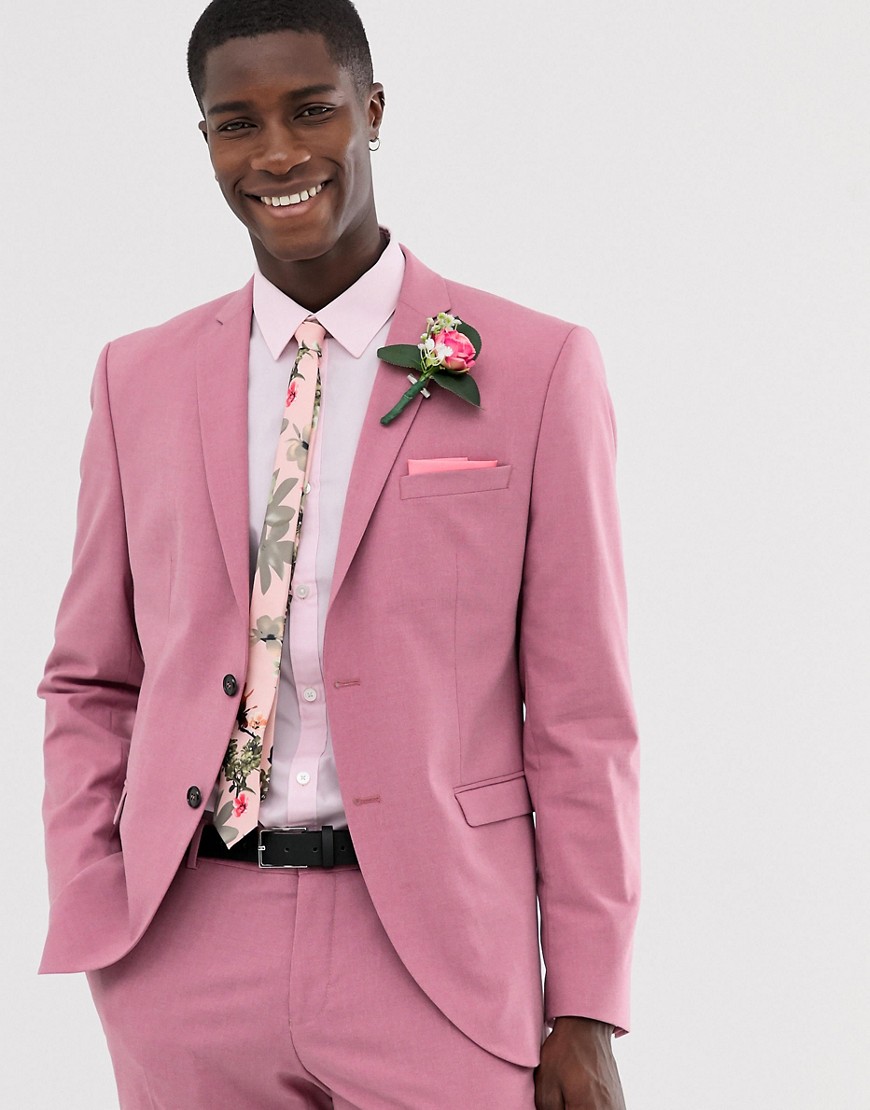 Selected Homme slim suit jacket in pink