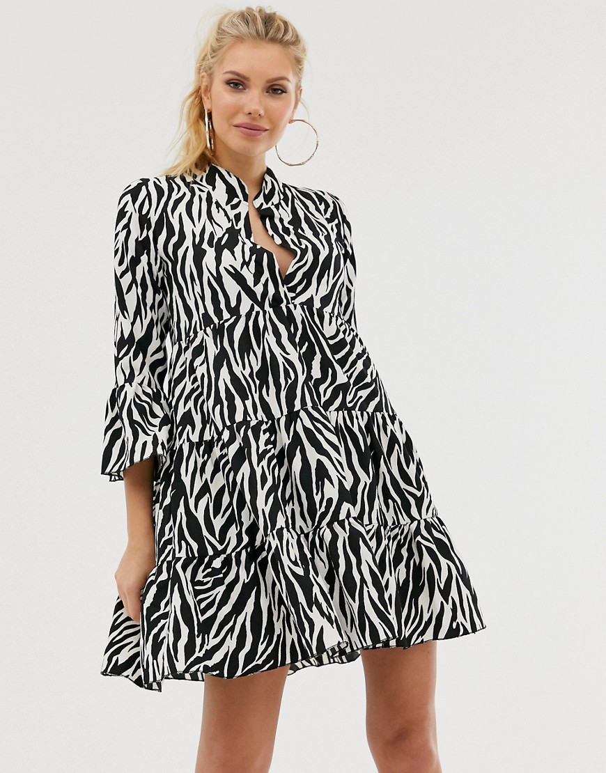 Girl In Mind zebra print smock dress