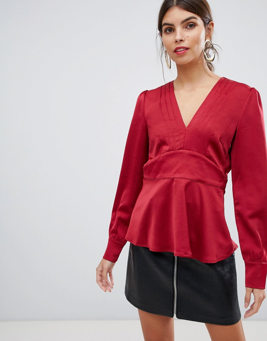 Y.A.S V Neck Blouse With Pleat Detail