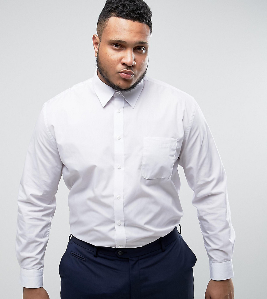 Duke King Size Smart Shirt In White With Long Sleeves