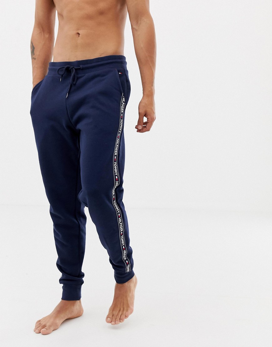 Tommy Hilfiger authentic cuffed lounge joggers with side logo taping in navy
