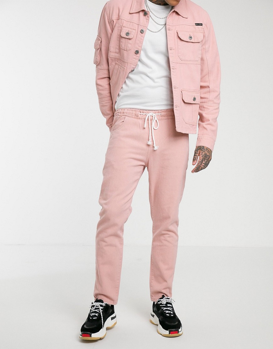 Liquor N Poker cropped straight leg trousers in dusty pink