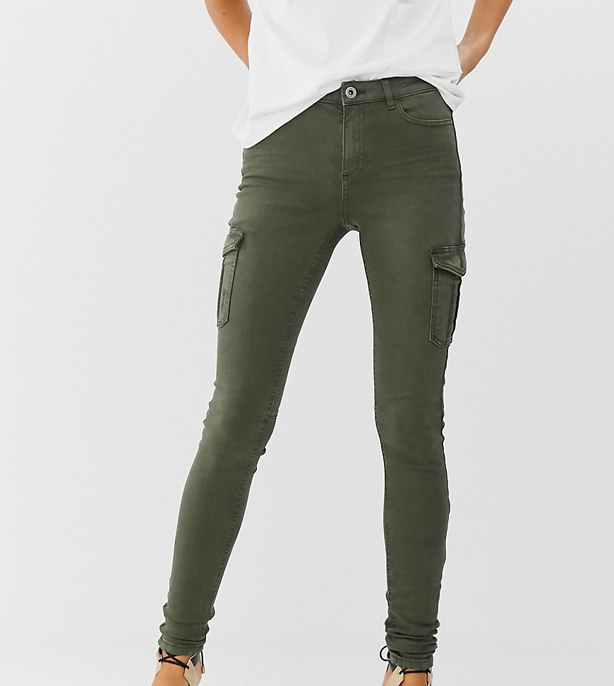 Esprit skinny denim jean with side pockets in khaki