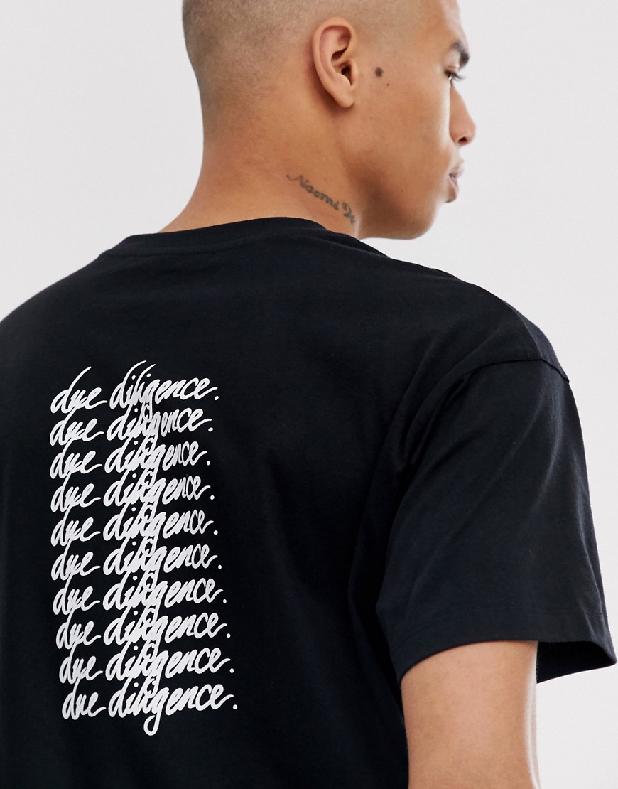 Due Diligence t-shirt with back logo in black