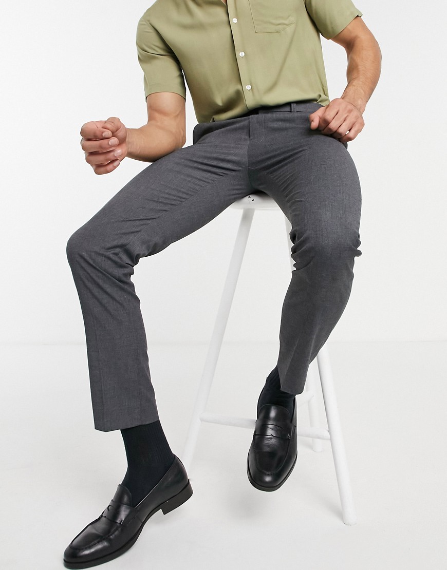 Burton Menswear skinny smart trousers in grey