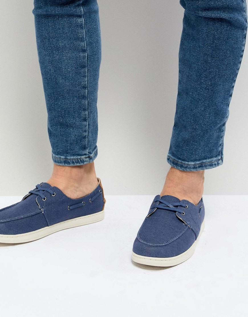 TOMS Canvas Boat Shoes In Navy
