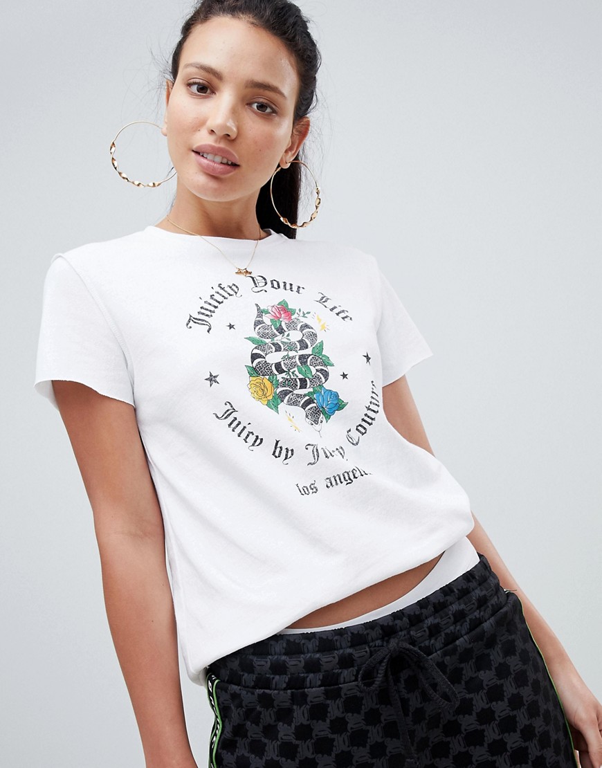 Juicy By Juicy Couture T-Shirt With Tattoo Logo - White