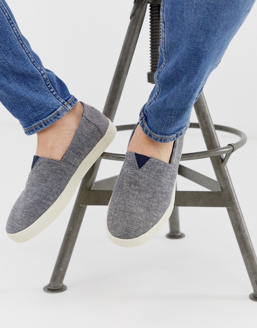 Toms avalon chambray slip on shoe in grey
