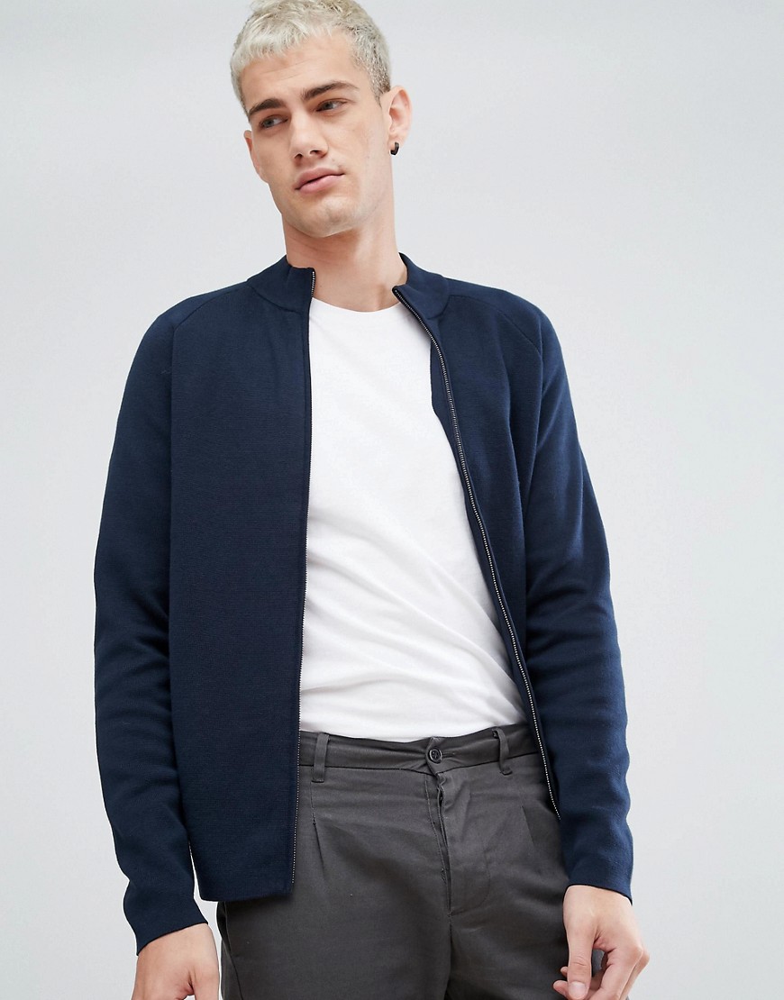 Selected Homme Knitted Cardigan - Dark saphire