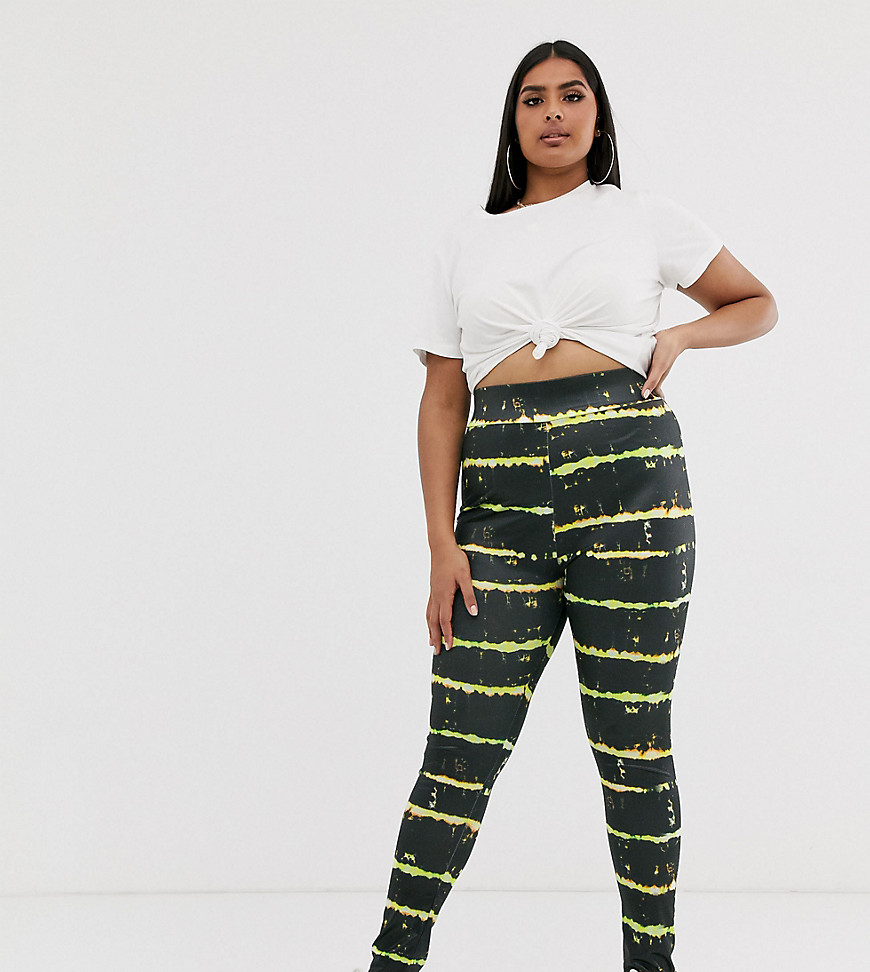 New Girl Order Curve disco leggings in tie dye print