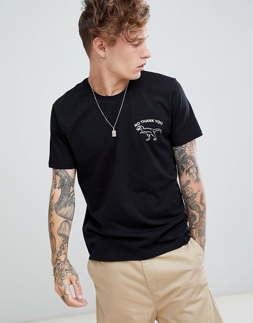Brooklyn Supply Co t-shirt with no thank you print in black - Black