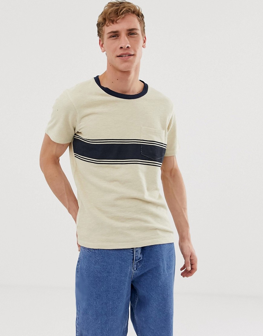 Selected Homme t-shirt with body stripe and pocket