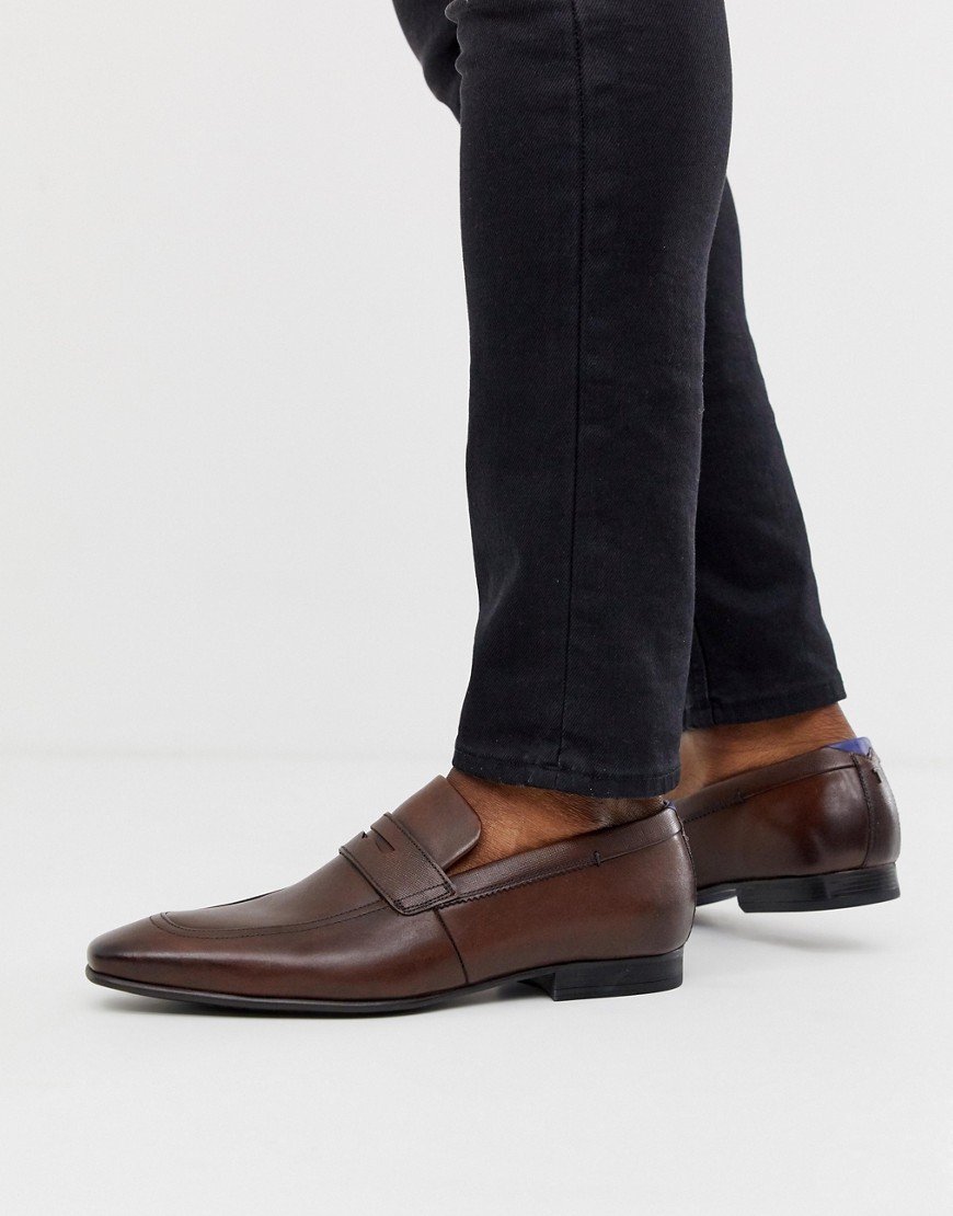 Ted Baker Galah penny loafers in Brown leather