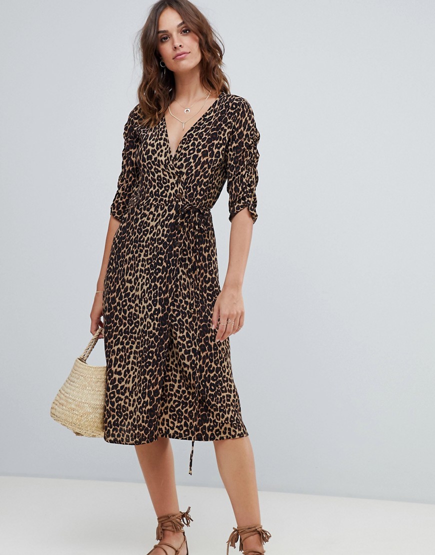 Faithfull Anne Marie leopard midi dress - Primitive print