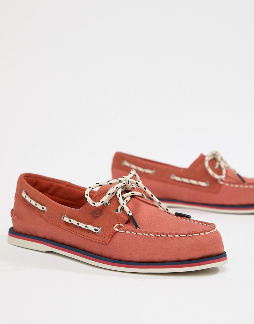 Sperry Topsider Nautical Boat Shoes In Red - Red
