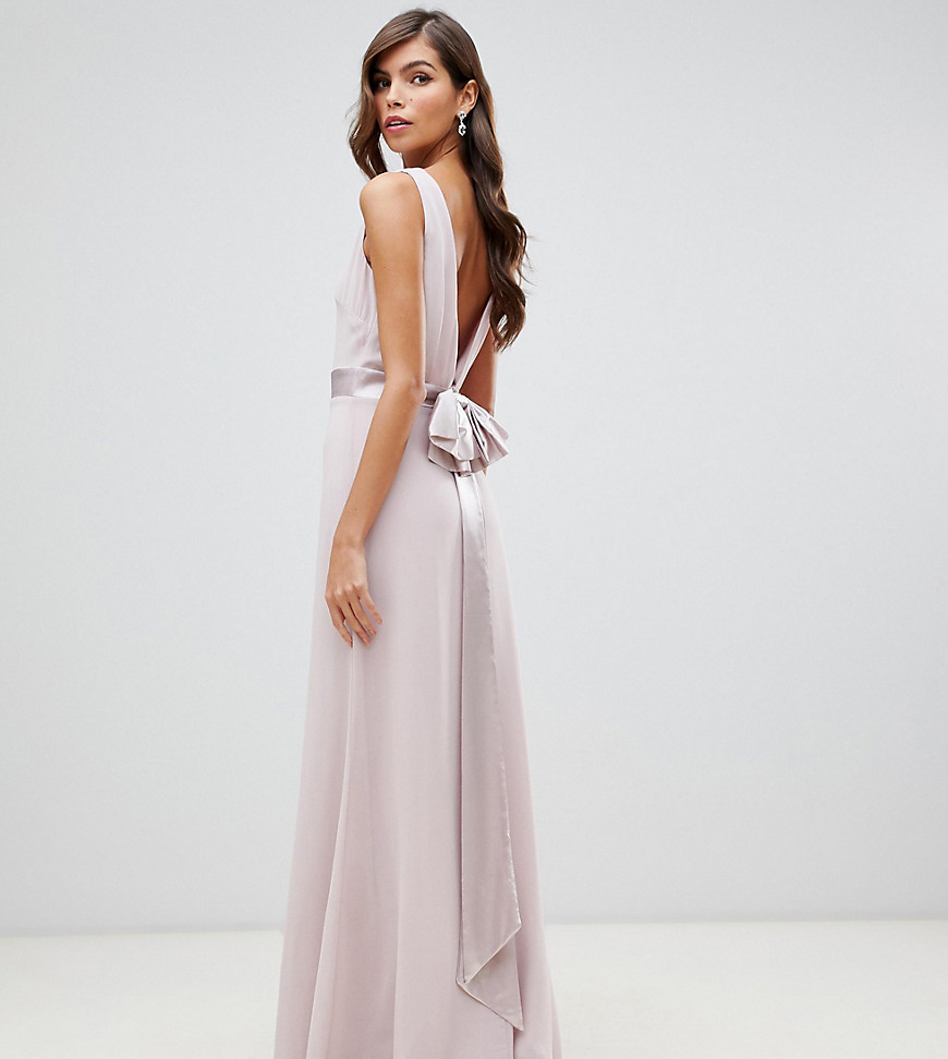 TFNC Bridesmaid exclusive bow back maxi in mink