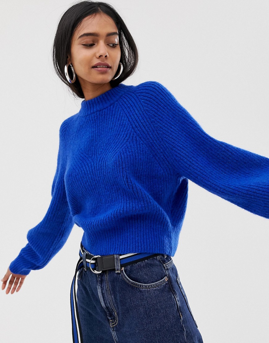 Weekday knitted jumper in cobalt