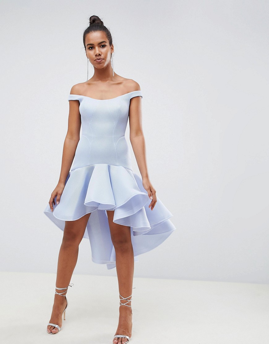 ASOS DESIGN Premium Sculptured Ruffle Midi Prom Dress