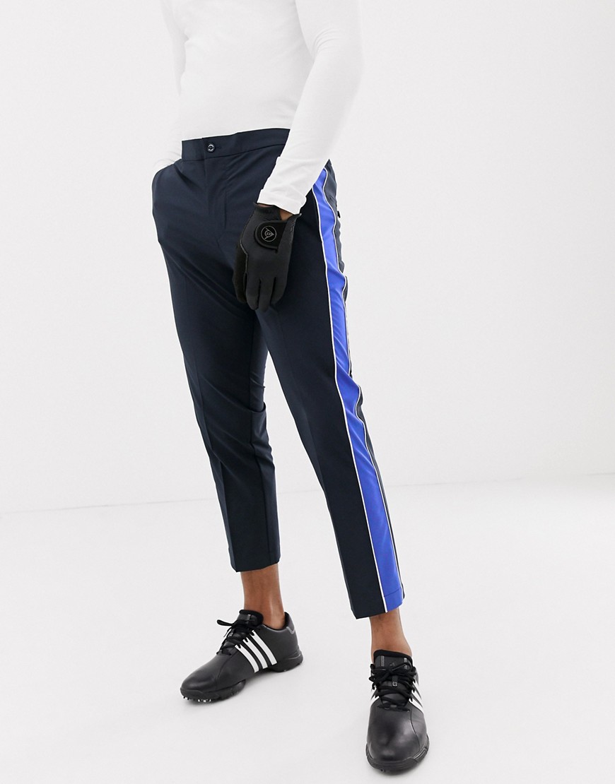 J.Lindeberg Golf Ivan micro stretch trousers with side taping in navy