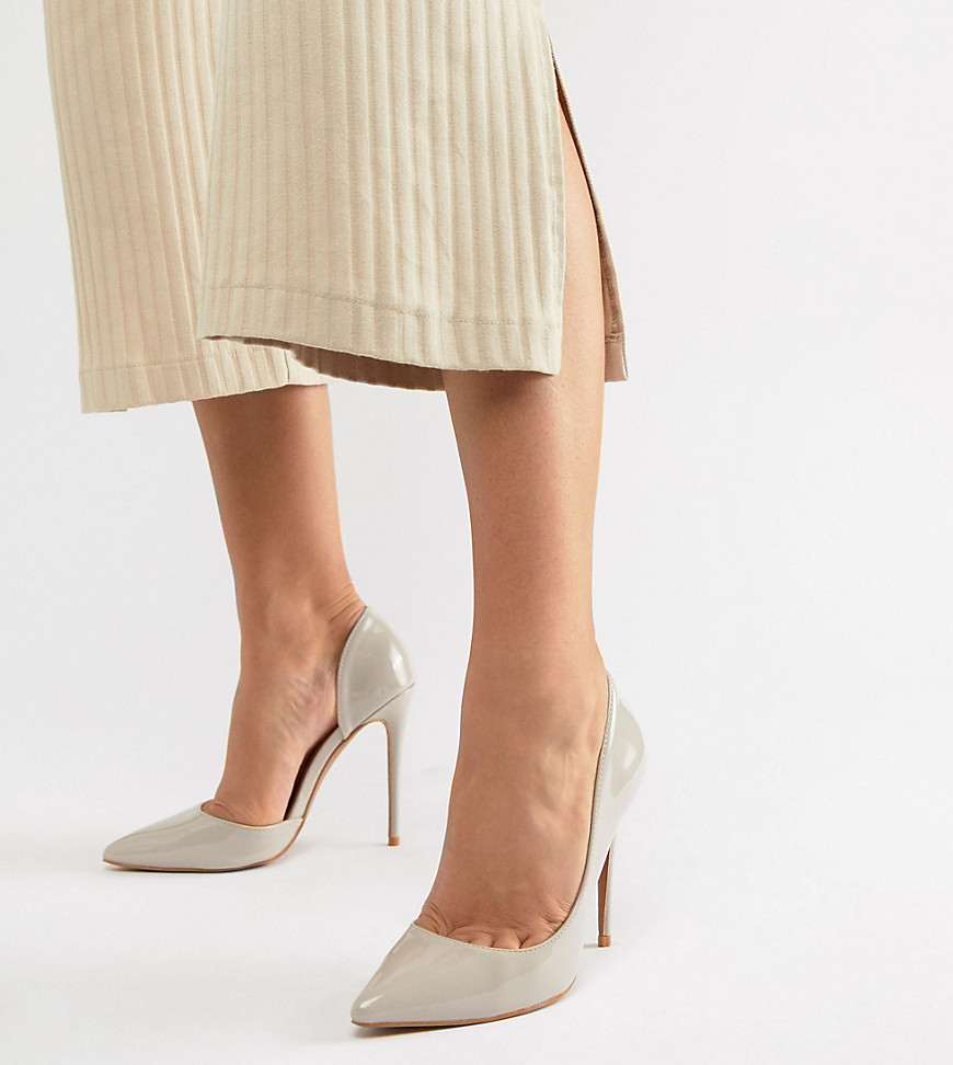 Glamorous Wide Fit Beige D'Orsay Court Shoes
