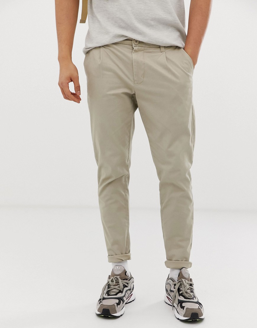 Only & Sons skinny fit chinos in stone