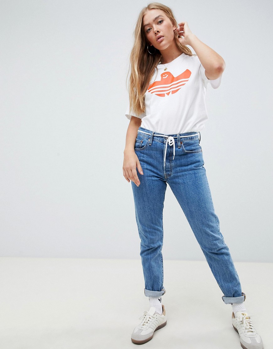 adidas Skateboarding Mark Gonzales Bird T-Shirt In White And Orange