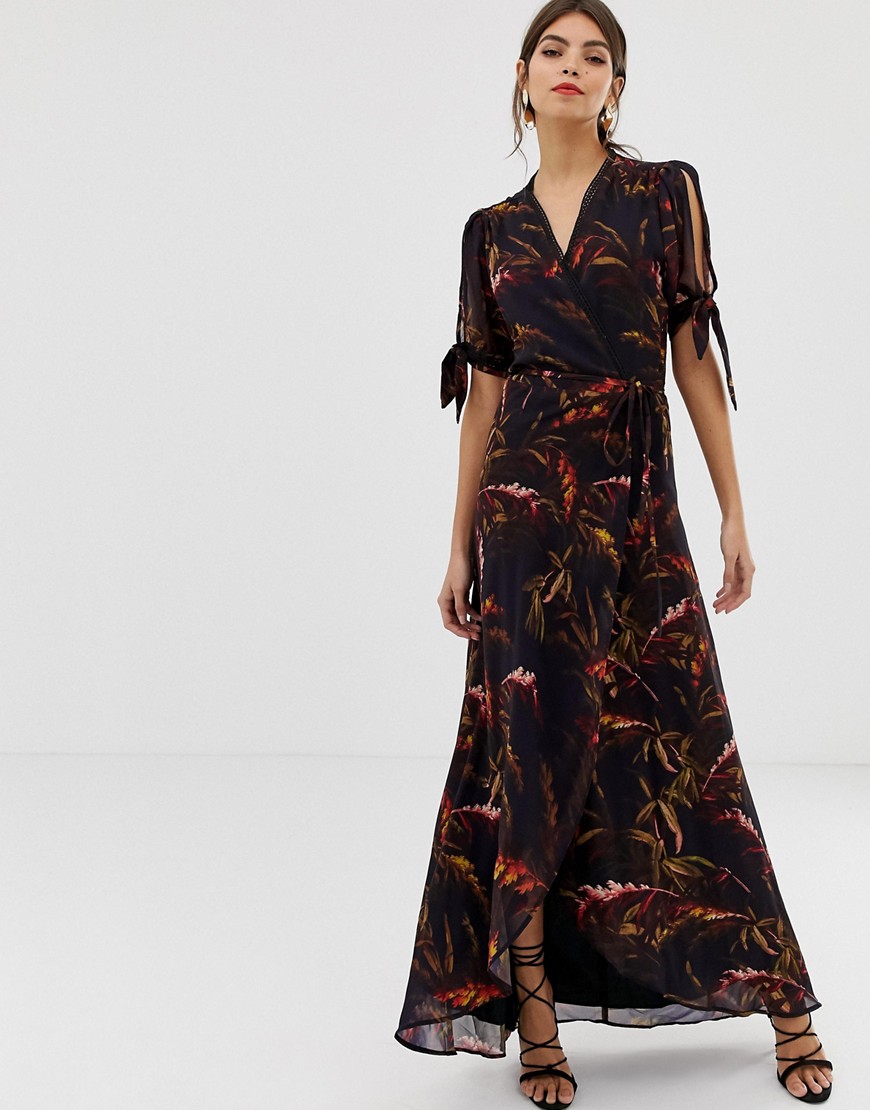 Hope & Ivy fern print wrap dress