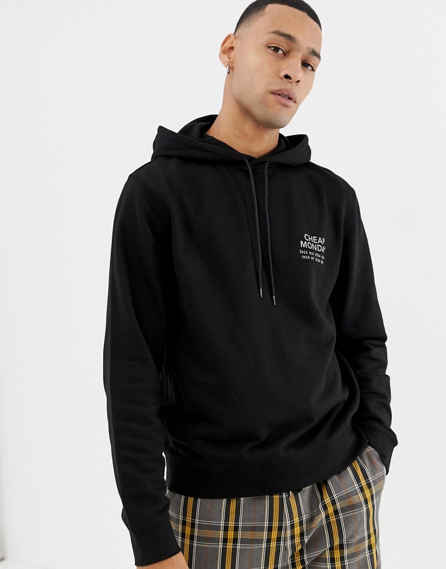 Cheap Monday Hoodie In Black With Logo Print