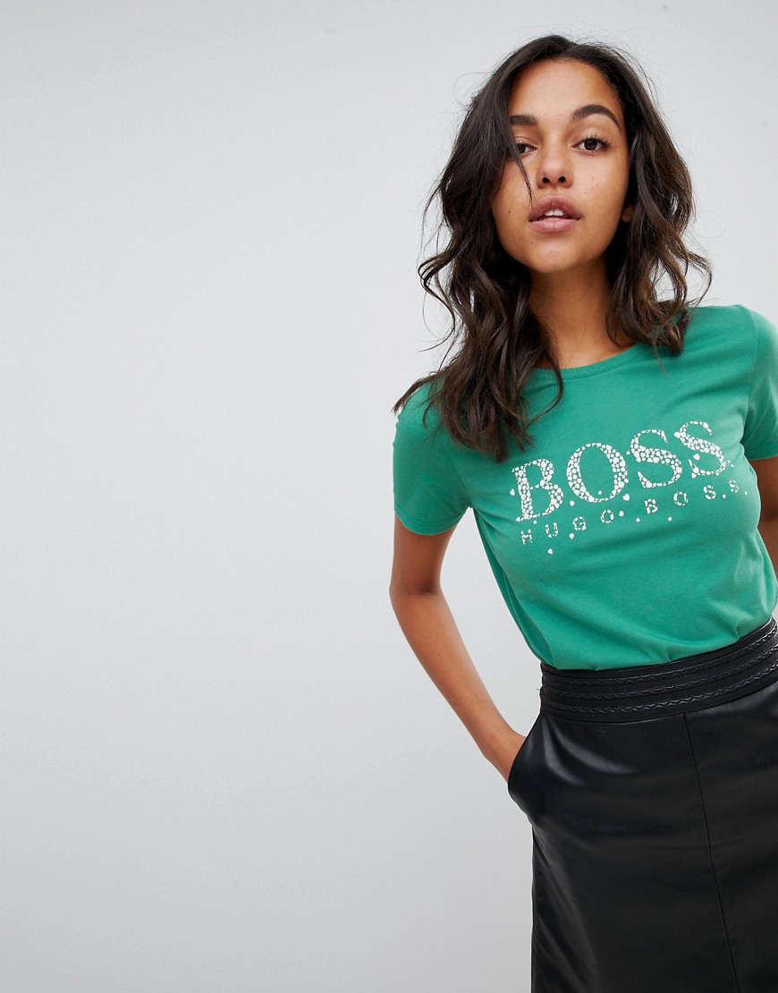 Boss Casual logo t-shirt - Light green