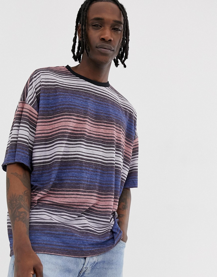 ASOS DESIGN oversized striped t-shirt in textured fabric