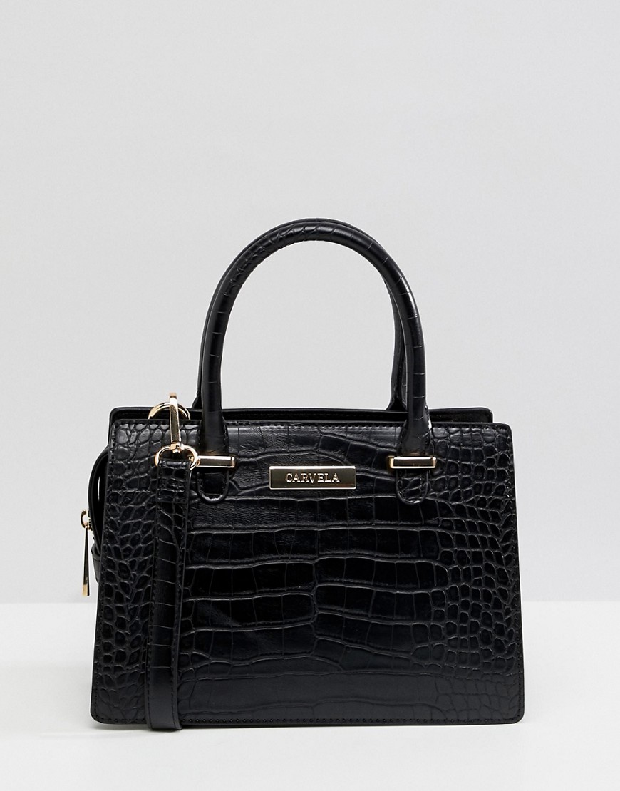Carvela faux croc mini tote bag - Black