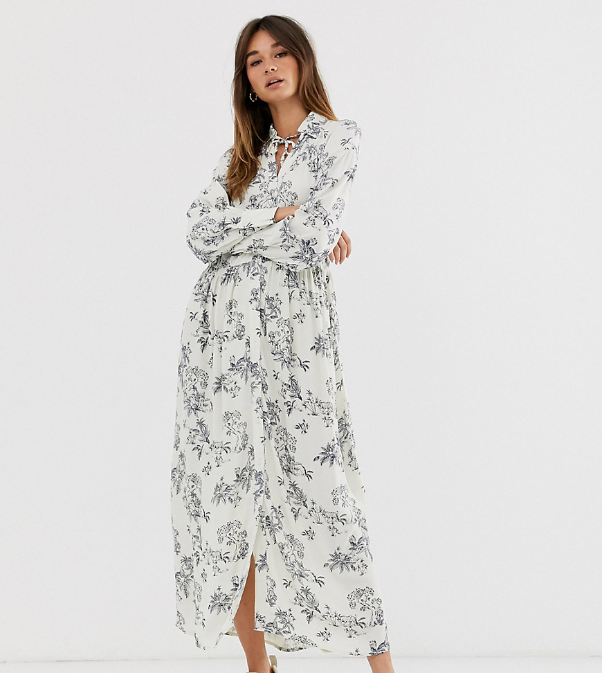 Soaked In Luxury floral maxi shirt dress