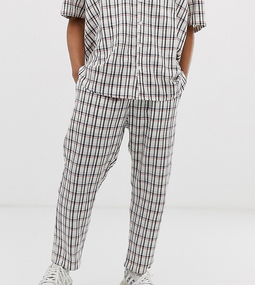 Milk It Vintage relaxed cropped trousers in check co-ord