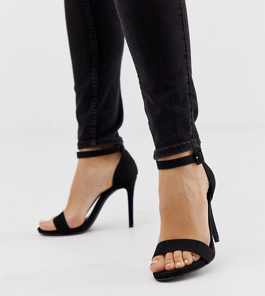 New Look wide fit heeled sandal in black